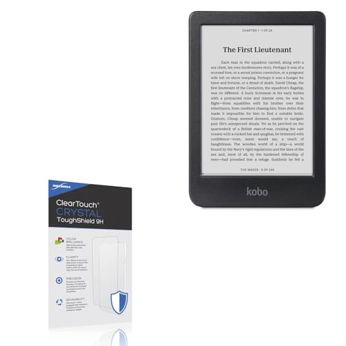 BoxWave Screen Protector Compatible with Kobo Clara BW - ClearTouch Crystal ToughShield 9H (2-Pack), Clear 9H Tough Flexible Film Screen Protector