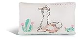 Augen mit Wimpern NICI 44395 Rechteckiges Kissen Lama Flokatina, 43 x 25cm, aus flauschigem Plüsch, beige