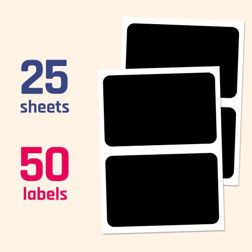 50-Pack, Large Chalkboard Labels Stickers, Erasable and Reusable - 15 x 10 cm