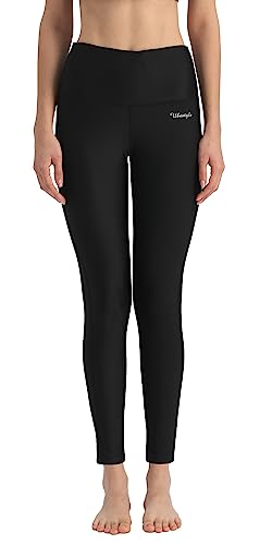 Ubestyle Upf 50+ High Waist Women's Leggings Swimming Tights Sun Protective (L, Black) #TOP1