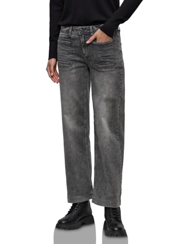 Jean à jambes larges et amples Street One gris délavé moyen taille femme 33W 30L