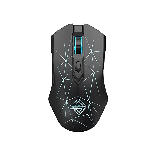 Aj52Pro Watcher 2.4G Wireless/ Bluetooth 5.0/ Wired Gaming Mouse, 10000 Dpi, Programmable 7 Buttons, Ergonomic Led Backlit Usb Gamer Mice Computer Laptop Pc, For Windows Mac Linux Os, Star Black #TOP20