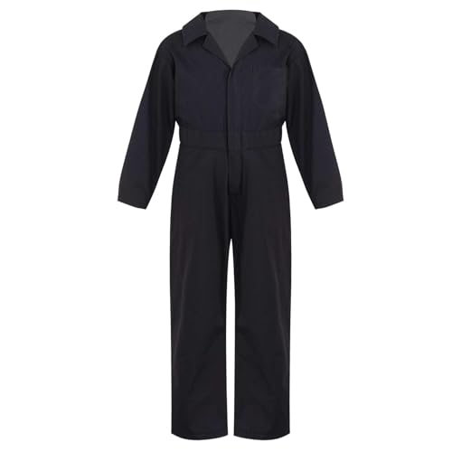 Combinaison pilote noire fille 7-8 ans en textile stretch respirant
