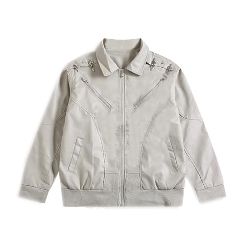 Veste en cuir homme au look workwear vintage idéal pour motards
