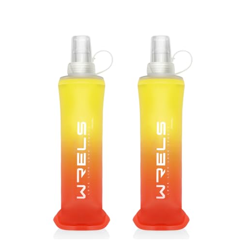 WRELS TPU Soft Flask Lightweight Portable Reusable Water Bottle,BPA Free Collapsible Flask for Hydration Pack in Running Hiking Cycling and Marathon