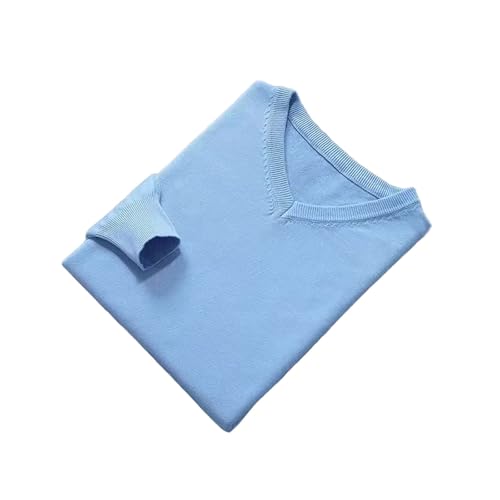 Solid Color V Neck Pullover Sweater Mens Long Sleeve Autumn Casual Cashmere Knitwear Fashion