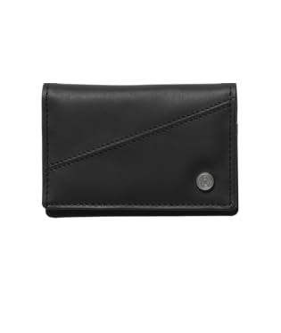 Volcom Straight Up Slim Bifold Cardholder Wallet, Black