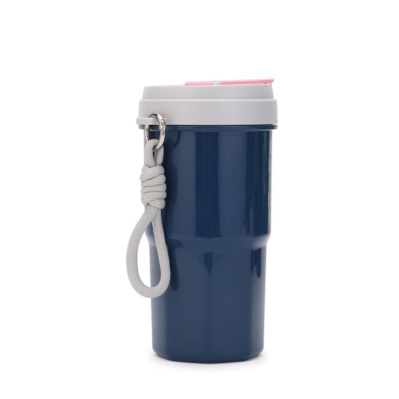 Image of Lunch Boxes 600 ml with 500ml Water Bottle Combo| Plastic 3 Compartment Leakproof Bento Box for School Picnic Office Boys and Girls - BPA Free - 4-Side Lock (Color - Dark Blue)