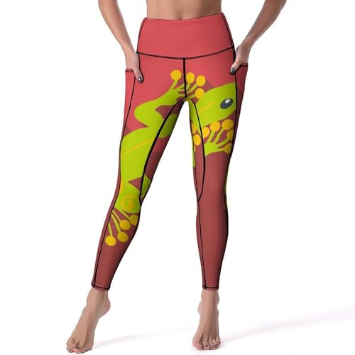 Legging femmes Gecko Vert anti-glisse à taille haute gainante pour le gym