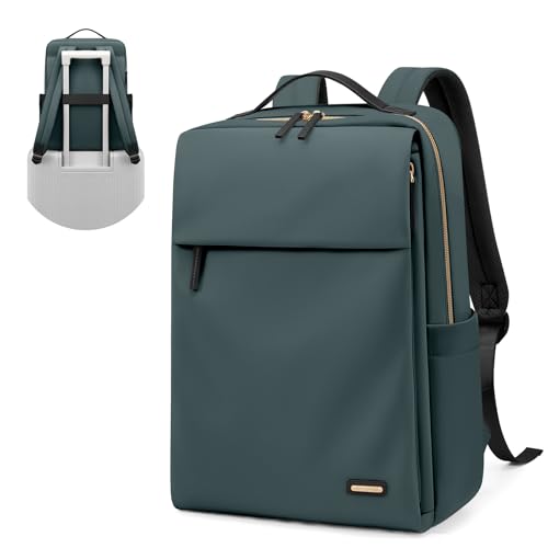 GOLF SUPAGS Mochila de Viaje para Portátil de Mujer de 15,6 Pulgadas, Aprobado por la Compañía Aérea de Mochila de Informal Multifuncional para Trabajo, Universidad y Viajes (Verde Oscuro)