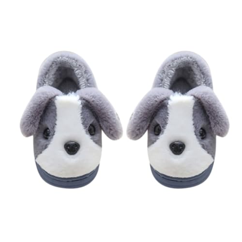 Toddler Fuzzy Slippers Girls Boys Cartoon Cute Animals Dog House Slippers Plush Warm Home Shoes Winter Indoor Outdoor