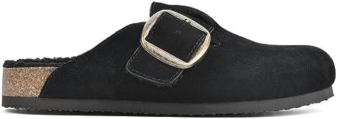 WHITE MOUNTAIN Women's Shoes Big Sur Clog Footbed, Black/Suede W/Fur, 8 M | Image 2