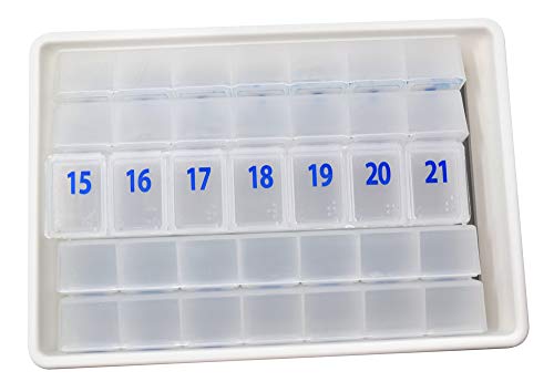 Xl Monthly 31 Day Pill Organizer Five Individual Weekly Organizers And Pill Box Storage Tray (White) Bpa Free #TOP3