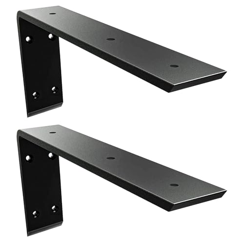 Image of Heavy Duty Metal Countertop Brackets 18 Inch L Shape Countertops Floating Shelf Brackets 0.4 Inch Thick Granite Countertops 18"x8"x2.5" for Quartz/Granite/Wood/Concrete/Laminate Countertops (2pack)