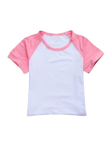 Kids Girls Boys 2-piece Tracksuit Short-sleeve T-shirt With Bowknot Elastic Waist Shorts Activewear Pink 3-4 Years2