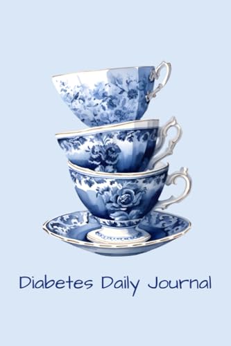 Diabetes Daily Journal: Pretty Chinoiserie Style Daily Diabetic Food and Glucose Tracker with Calend