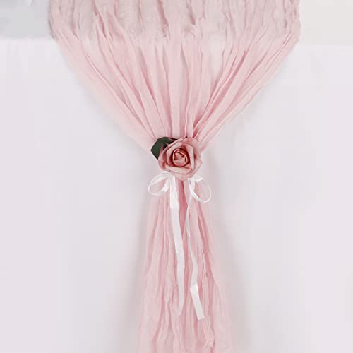Avitorry 2Pcs Baby Pink Cheesecloth Table Runner 10Ft Gauze Cheese Cloth Table Runner Cheesecloth Table Runner Bulk For Wedding Bridal Baby Shower Birthday Party Valentine's Day Table Decorations #TOP4