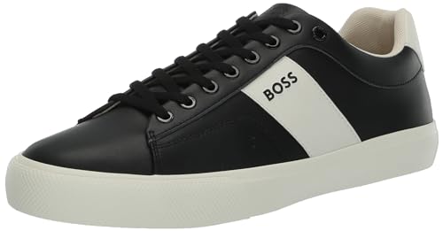 Image of BOSS Men's Aiden Logo Block Leather Low Top Sneakers