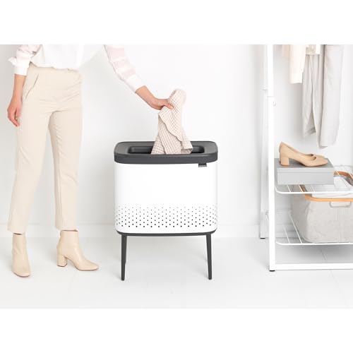Brabantia Bo Laundry Hamper (White) Removable Laundry Bag 16 Gal, Ventilated Stylish Discreet Dirty Clothes Holder, Flat Back, Anti-Rust Materials for Bathroom Use by Brabantia - Image 6