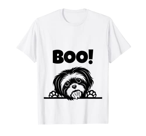 Boo! | Esconder cachorro perro perro de juguete Halloween Shih Tzu Camiseta