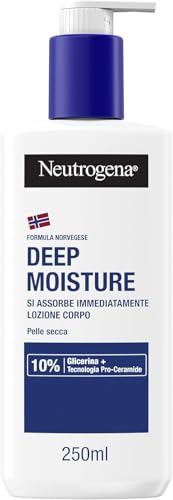 Neutrogena Formula Norvegese Lozione Corpo Idratazione Intensa, Crema corpo per 72h di nutrimento, Crema idratante corpo con 10% Glicerina, Crema corpo idratante pelle secca, 250 ml