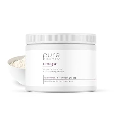 Pure Therapro Rx Elite IgG Immunoglobulin Supplement Powder, 60 Servings, 1100 mg IgG, IGA & IgM Serum Derived Immunoglobulins, Unflavored, Gluten, Dairy & GMO Free Colostrum Supplement Alternative