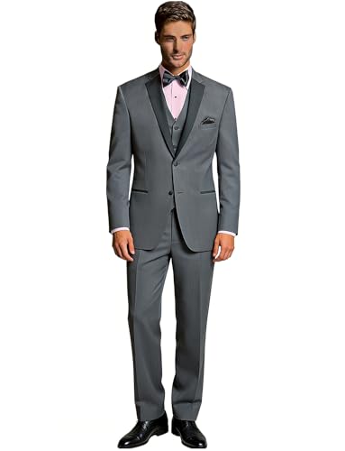 UMISS Męskie Slim Fit 3-częściowy garnitur Biznesowa kurtka weselna Kamizelka i spodnie