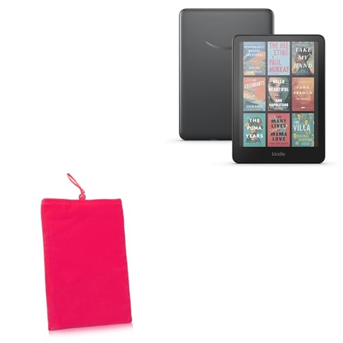 BoxWave Case Compatible with Amazon Kindle Colorsoft Signature Edition (1st Gen 2024) - Velvet Pouch, Soft Velour Fabric Bag Sleeve with Drawstring - Cosmo Pink