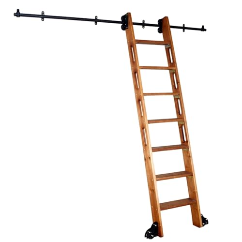 Rail d'échelle mobile pour atteindre étagères hautes kit bibliothèque 122cm