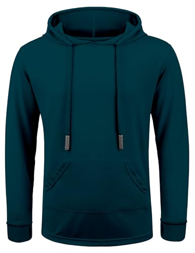 Image of Boys UPF 50+ Rash Guard Long Sleeve Hoodie Swim Shirts Toddler Kids Sun Protection SPF Fishing Water Beach Surfing Shirts with Pocket Haze Blue 4t