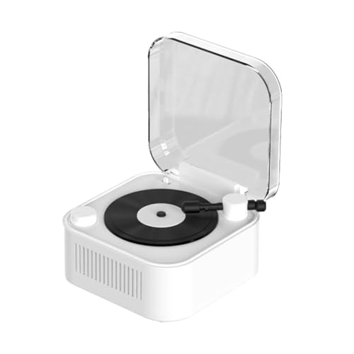 Tocadiscos retro inteligente con altavoz Bluetooth portátil para discos de escritorio, ranura de regalo, reproductor de tarjetas de vinilo T0V7 mini adorno