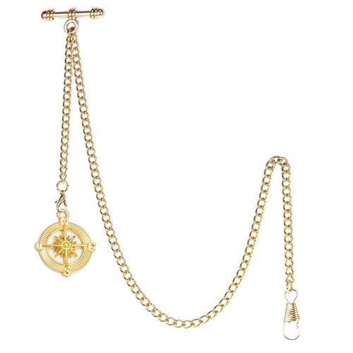 DerMacht Pocket Watch Chain Double Albert Chain T-Bar Watch Chain