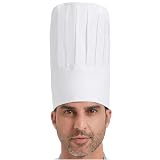 Hyzrz Chef Tall Hat Adjustable Elastic Baker Cooking Grilling BBQ Chef Cap for Women and Men (White)