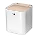 Mini papeleras de escritorio con tapa, cubo de basura cuadrado de plástico pequeño para sala de estar, baño, oficina, tocador