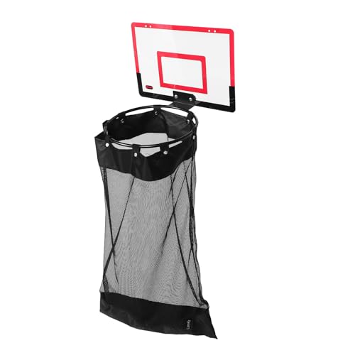 Panier à linge suspendu en forme de filet de basket rouge - 2