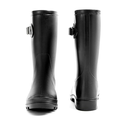 Women's Mid Calf Rain Boots Waterproof Fashion Garden Shoes Anti-slipping Rainboots For Women Comfortable Insole Light Rain Shoes - Image 5
