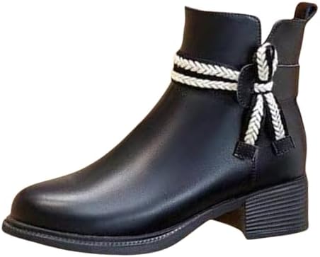 Elegante Leder-Stiefeletten Mit Blockabsatz - Perfekt Für Herbst & Winter!