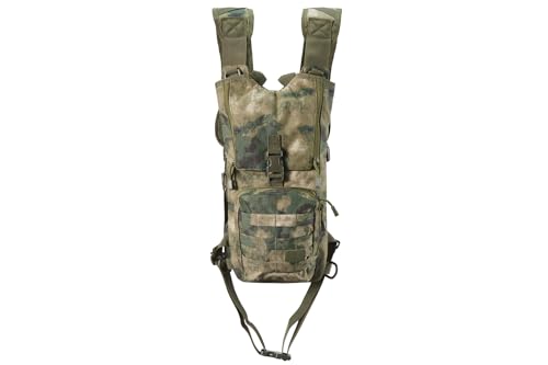 Lancer Tactical Lightweight Nylon Hydration Backpack - Ideal for EDM Music Festivals, Hiking, Running, Cycling, Airsoft, Hunting, and Climbing (ATFG, One Size)