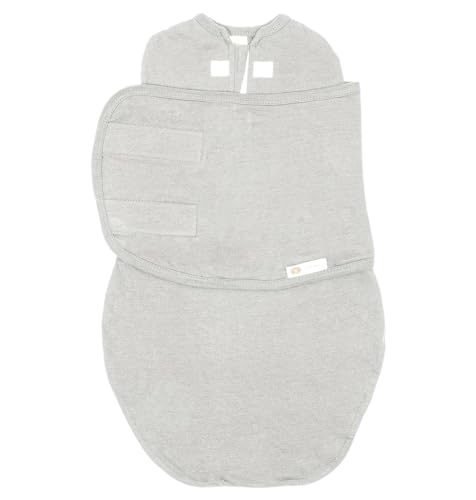Image of embe 2-Way Starter Baby Swaddle, 6-14 lbs, Newborn Infant Swaddle Sack 0-3 Months, Zip, Hook & Loop 0-3 Months Baby Wrap, Hip Healthy - Cloud