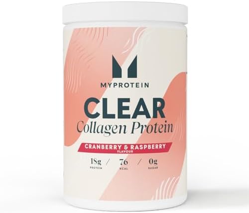 Myprotein Clear Collagen Protein Powder | Cranberry & Raspberry - 30 Servings (648 g) | 18 g Hydrolysed Peptides | Juice‑Style Clear Protein Drink | Zero Fat & Sugar | Muscle Growth & Skin Health