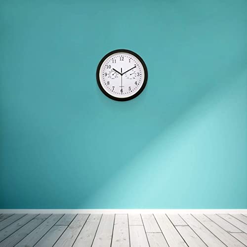 Mxjcc Silent Non Ticking Wall Clock 10 Inch Sweep Movement Glass Cover Silver Aluminum Frame, Decorative For Kitchen, Living Room, Bedroom, Office (Color : Pink) #TOP4