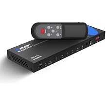 OREI 8K 41 HDMI 2.1 Switch 8K@60 Hz/4K@120 Hz HDR10+/Dolby Vision PassThrough, HDCP 2.3, Optical & RCA L/R Audio Extractor, IR Remote Control, Metal 4Input HDMI Switch