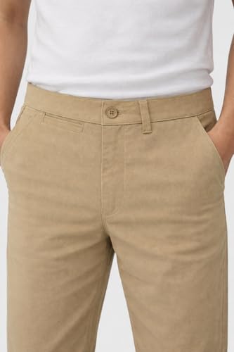 Image of DENRO Men's Slim Fit Cotton Stretch Trousers | Smart Casual & Workwear Pants for Office Use | 98% Cotton 2% Spandex Fabric | Mid-Rise Tailored Fit | Sizes 28-38