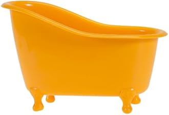 Freida and Joe Tropical Mango Pear Fragrance Spa Set for Women - Bath & Body Set in Stylish Orange Tub - Valentines Gift Ready with Shower Gel, Body Lotion, Bubble Bath, Bath Salts, and Bath Puff