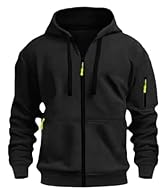 Three Pockets: The men's Casual Hooded Pullover features a zipper design. There is a zipper pocket on the left arm and two additional pockets on the chest, along with a decorative zipper. These pockets can easily hold personal items such as keys, bus...