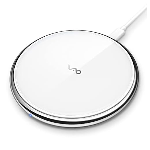 Vebach Dubhe1 Wireless Charger, Qi Certified Fast Wireless Charging Pad Compatible with iPhone Xs/XS Max/XR, 7.5W for iPhone X/8/8Plus, 10W for Samsung Galaxy Note 8 S7 S8 S9 - White