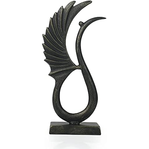 DreamsEden Home Decor Abstract Crane Sculpture, Cast Iron Vintage Art Bird Statue Decoration for Table, Bookshelf, Entryway, Cabinets, Living Room, Bedroom Cover