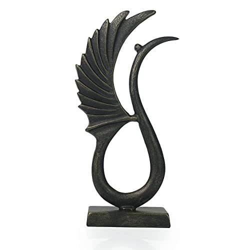 Estatua de grulla abstracta de hierro fundido para decoración miniatura 1
