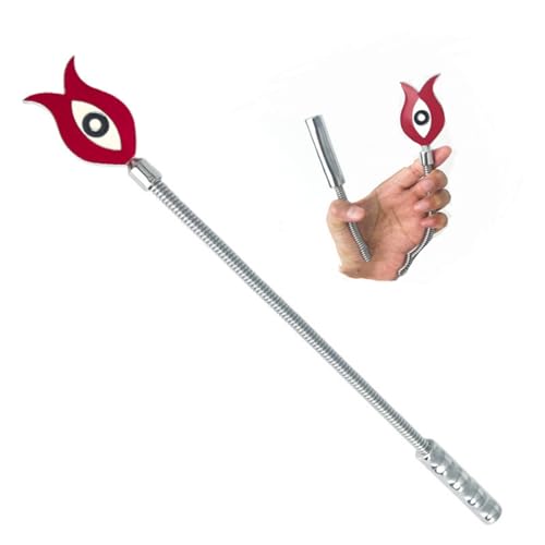 Genérico Badajo de látigo metálico de Acero Inoxidable de 3 Estilos con Mango de Resorte, novedoso y único -ESRB197 (Modelo Ojos Grandes)