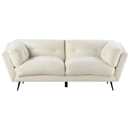 Beliani Modernes Sofa aus Bouclé weiß 3er Sitzer Lenvik – Bild 5
